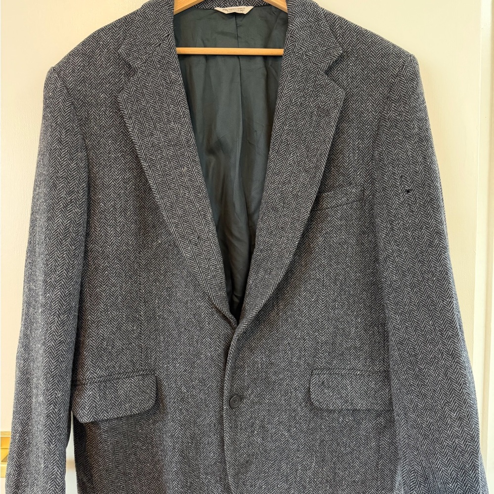 Men's Vintage Gray Herringbone Blazer